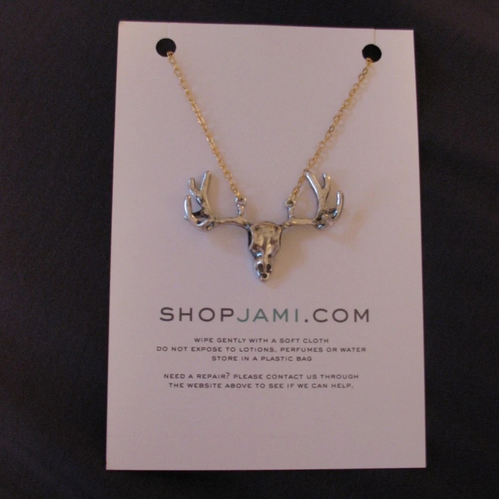Jami Rodriguez 'Deer Head' Pendant Necklace - 24K Gold & Brass Silver